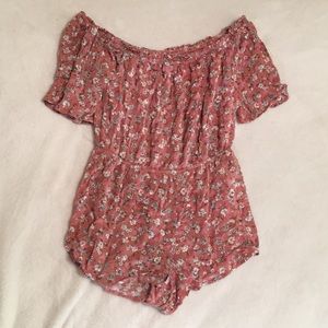 Aeropostale pink flower romper